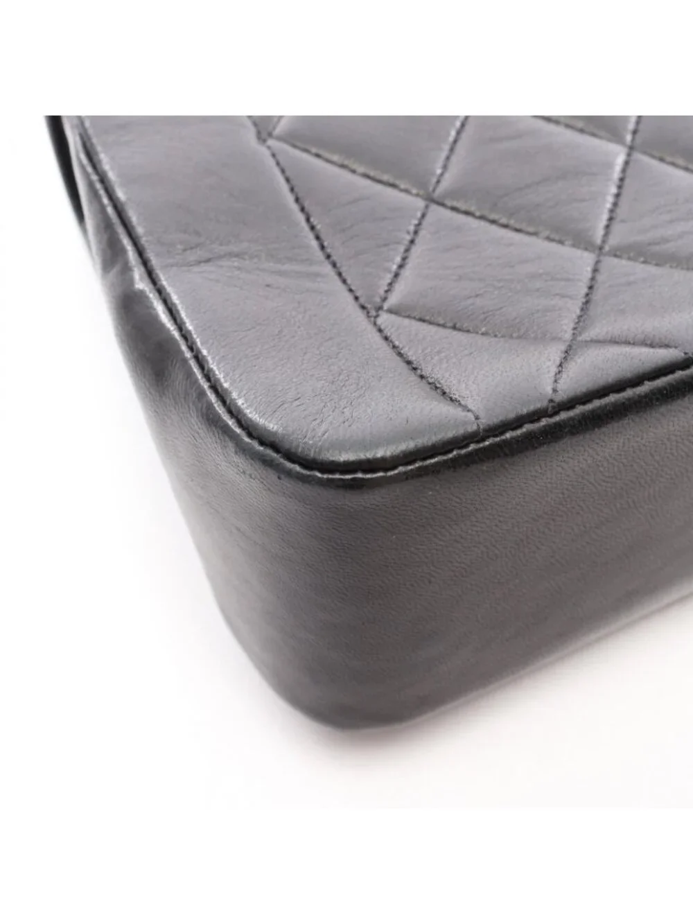 Chanel Shoulder Bag Quilted Diana Flap Black Lambskin Chain